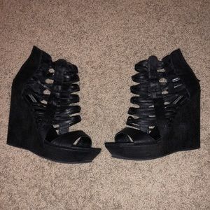 Black Wedge Heel